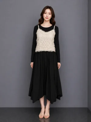 Dress Layer Renda Kontras