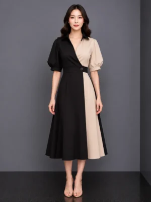 Dress Color Block Modern
