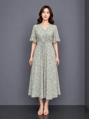 Dress Floral Pastel Segar