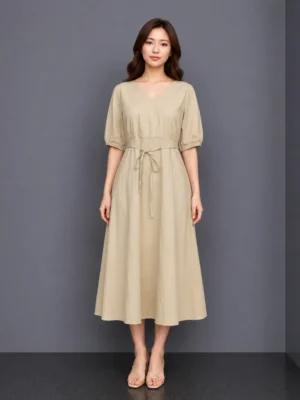 Dress Krem Casual Chic