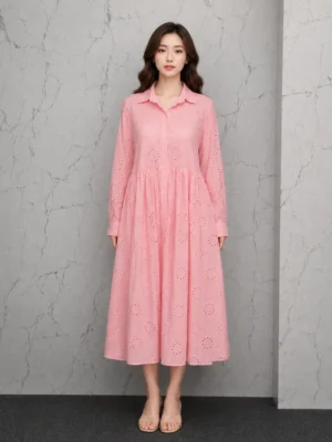 Dress Broderie Pink Pastel