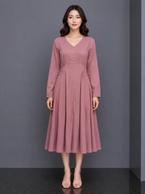 Dress Mauve Pleated Grace