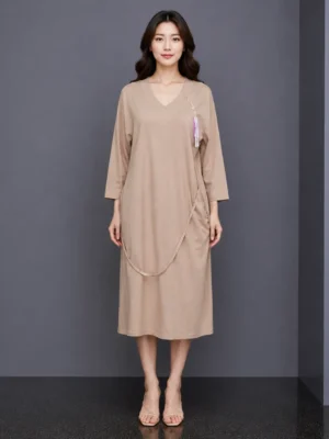 Dress Santai Beige Minimalis