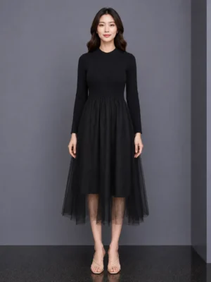 Dress Tulle Hitam Elegan