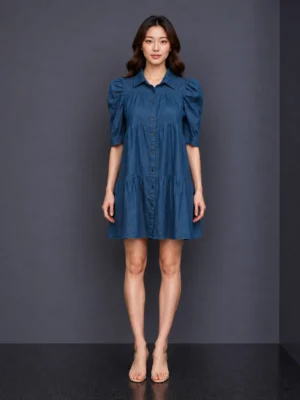 Dres Kemeja Kuning Garis