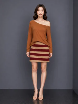 Dres Rajut Pendek Beige