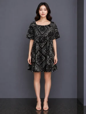 Dres Kasual One Shoulder Cokelat