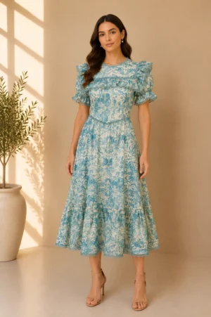 Dress Panjang Abstract Marble Monokrom