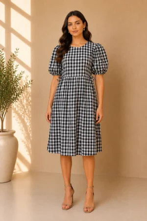 Dress Panjang Toile de Jouy Mint