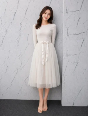 Rok Panjang Tulle Putih