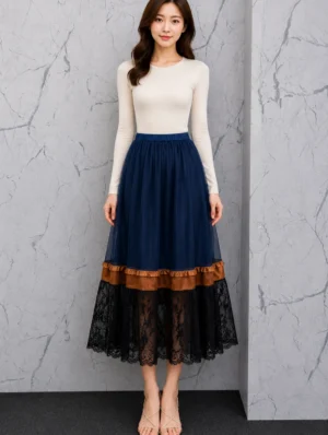 Rok Panjang Layer Biru