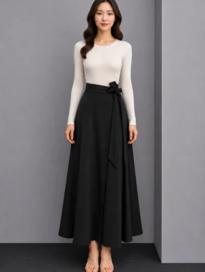 Rok Panjang Lilit Hitam Pita