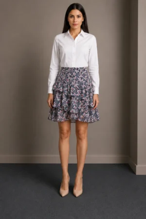 Rok Pendek Layer Floral