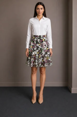 Rok Floral Layer Warna-warni