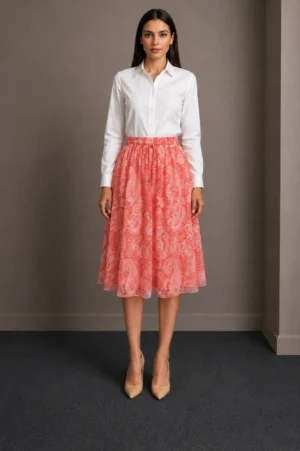 Rok Midi Paisley Coral