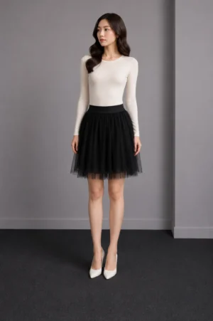 Black Tulle Mini Skirt