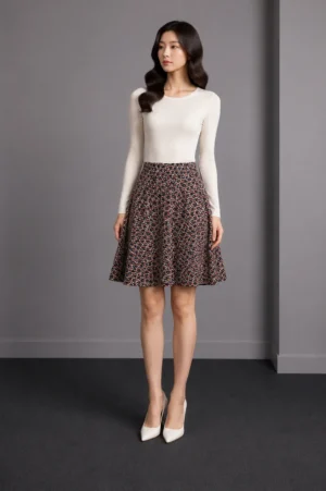 Floral A-Line Skater Skirt
